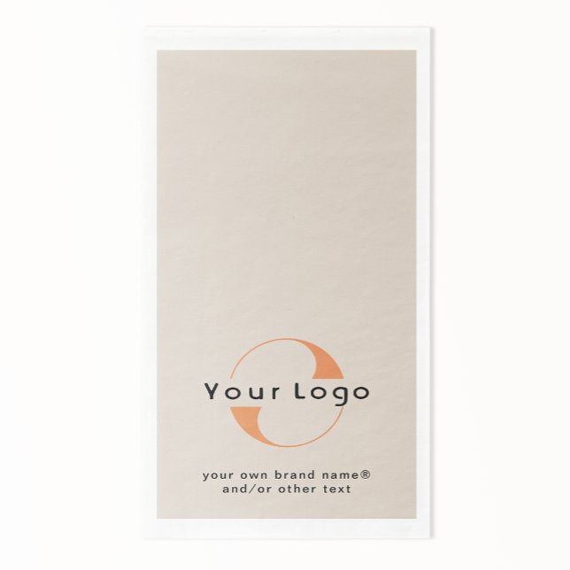 Logo on Light Tan + Black Text Company Business Pa Napkin (Creator Uploaded)