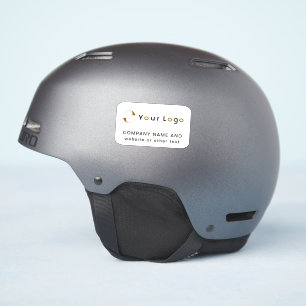 Logo on Off white rectangle Helmet Business Vinyl