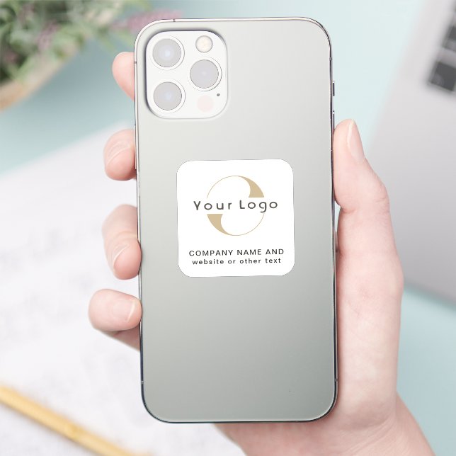 Logo on Off white square Phone Business Vinyl Stic (Phone)