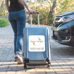 Logo on Off white square Suitcase Business Vinyl S