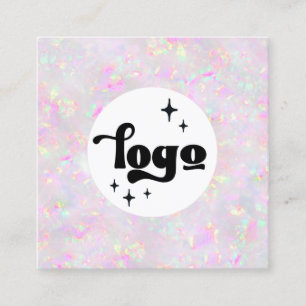  logo on pastel opal mineral business card
