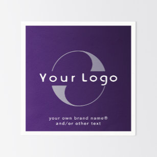 Logo on Purple + White Text Company Business Paper Napkin