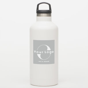 Logo on Vinyl square Business Grey Water bottle