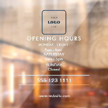 Logo Open Hours Modern Business Window Cling