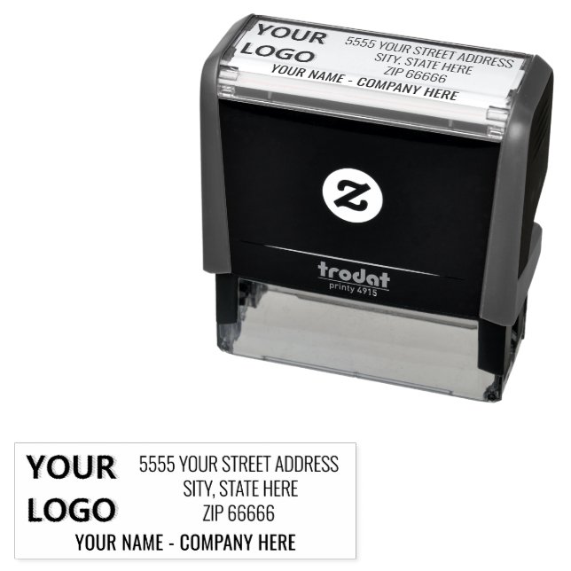 Logo or Photo Address Self-inking Stamp Template (In Situ)