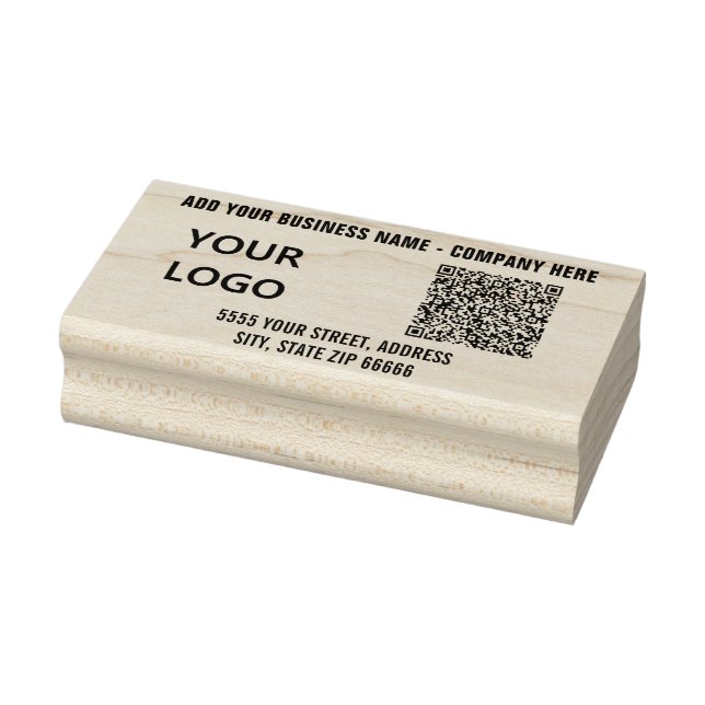 Logo or Photo and QR Code Rubber Stamp Example (Stamp)