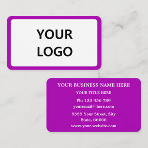Logo or Photo Business Cards Example Choose Colour
