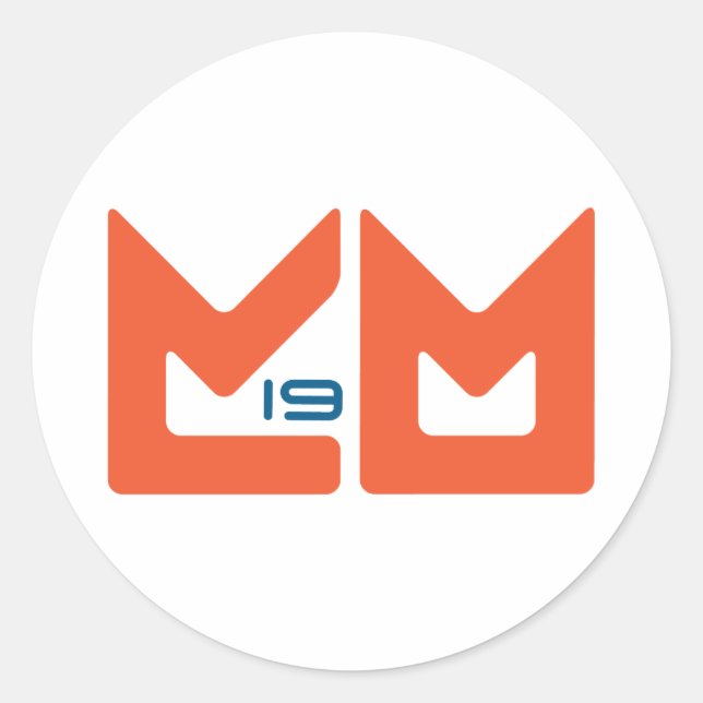 Logo - Orange and Blue Classic Round Sticker (Front)