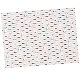 Logo Pattern Business Branding Blush Pink Tablecloth