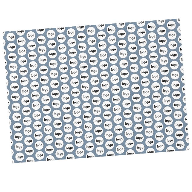 Logo Pattern Business Branding Dusty Blue Tablecloth (Simple logo pattern business promotional dusty blue tablecloth for trade shows, catering and events)