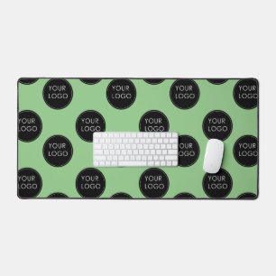 Logo Pattern Business Company Corporate Green Desk Mat