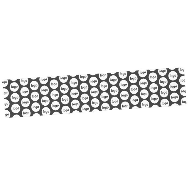 Logo Pattern Business Promotional Branding Black Short Table Runner (Simple logo pattern business promotional black table runner)