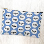 Logo Pattern Business Promotional Branding Blue Accessory Pouch<br><div class="desc">Add your own logo to this design.  Minimalist and professional.  Great for a promotional product for your employees,  staff,  clients and customers. Ideal for trade shows,  travel,  corporate or sporting events and giveaways. For other versions,  see the collection.</div>