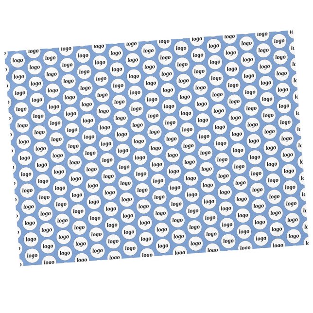 Logo Pattern Business Promotional Branding Blue Tablecloth (Simple logo pattern business promotional sky blue tablecloth for trade shows, catering and events)