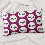 Logo Pattern Business Promotional Cherry Pink Lumbar Pillow<br><div class="desc">Simple minimalist logo design to foster brand loyalty and promote your small business. Replace the logo with your own and change the background colour in the Design Tool to customize. Use them in your business, hotel, cafe, restaurant, office or store front, or sell or give them away to your customers...</div>