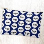 Logo Pattern Business Promotional Navy Blue Accessory Pouch<br><div class="desc">Add your own logo to this design.  Minimalist and professional.  Great for a promotional product for your employees,  staff,  clients and customers. Ideal for trade shows,  travel,  corporate or sporting events and giveaways. For other versions,  see the collection.</div>