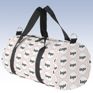 Logo Pattern Promotional Business Blush Pink Duffle Bag