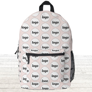 Logo Pattern Promotional Business Blush Pink Printed Backpack