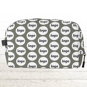 Logo Pattern Promotional Business Branding Green Dopp Kit