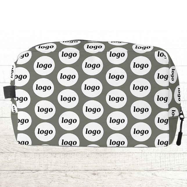 Logo Pattern Promotional Business Branding Green Dopp Kit (Logo pattern business branding promotional zip bag)