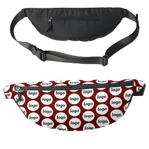 Logo Pattern Promotional Business Burgundy Red Fanny Pack