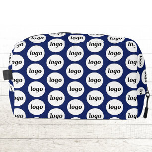 Logo Pattern Promotional Business Navy Blue Dopp Kit