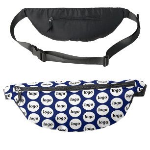 Logo Pattern Promotional Business Navy Blue Fanny Pack