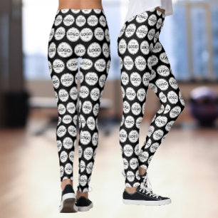 Logo Pattern Upload Black Leggings