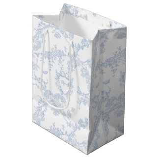 Logo Personalize Custom Monogram Chinoiserie Toile Medium Gift Bag