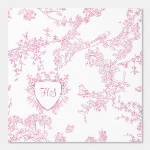 Logo Personalize Custom Monogram Chinoiserie Toile Wallpaper