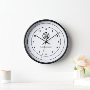 Logo Personalized Black White  Clock