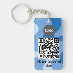 Logo personnalisé Blue Abstrait Wave & QR Business