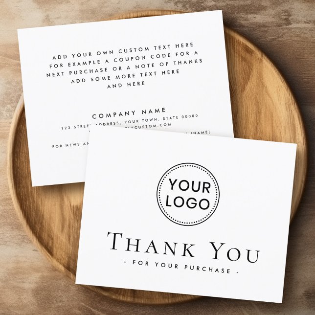 Logo personnalisé carte de remerciements d'affaire (Custom logo social media business thank you card)
