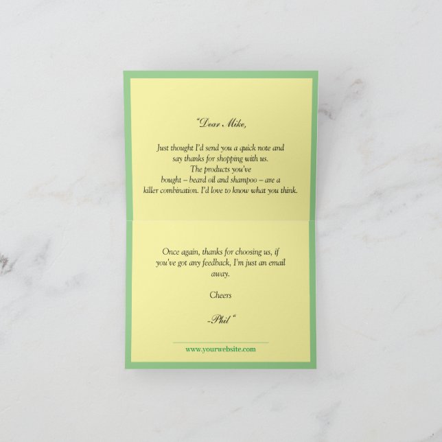 Logo personnalisé - Carte de remerciements d'entre (Intérieur)