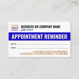 Logo personnalisé   Cartes de rappel de rendez-vou