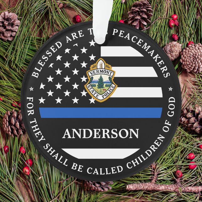 Logo personnalisé de Noël de la police Ligne bleue (Créateur téléchargé)