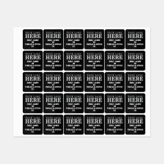 ➤ Logo personnalisé et Étiquette de tissu noir de 