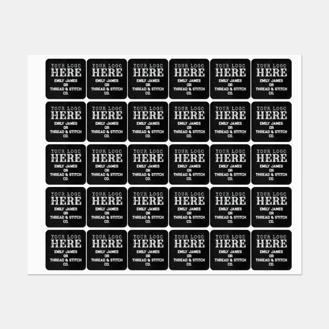 ➤ Logo personnalisé et Étiquette de tissu noir de  (Feuille)