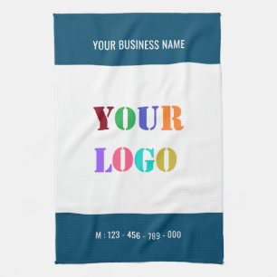 Logo personnalisé et serviette de cuisine texte - 