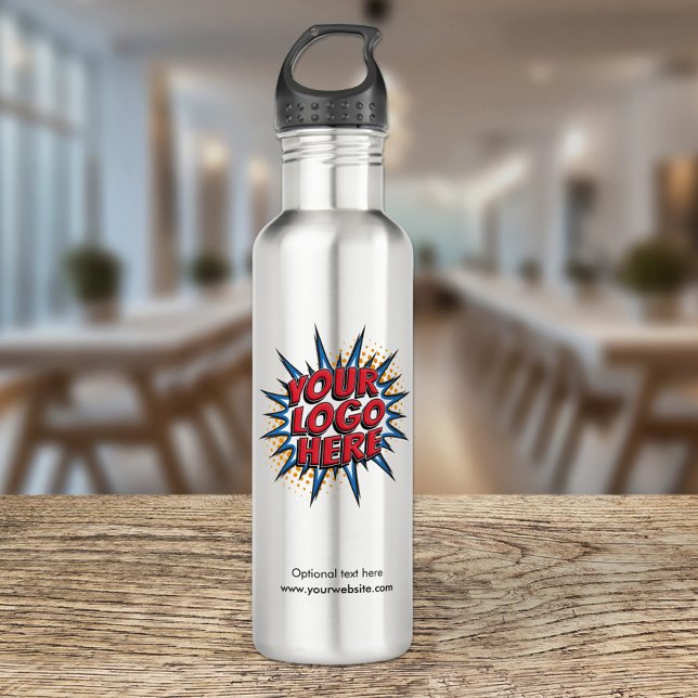 Logo personnalisé et texte télécharger bouteille d (Créateur téléchargé)