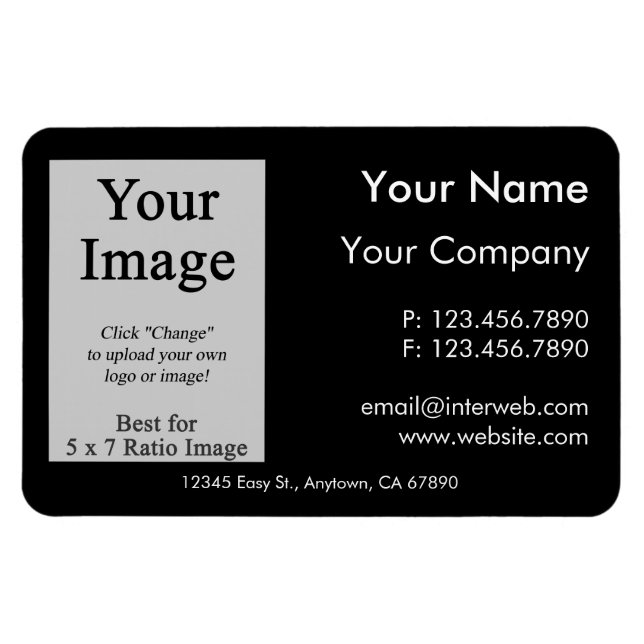 Logo personnalisé Magnet de style Carte de visite  (Horizontal)