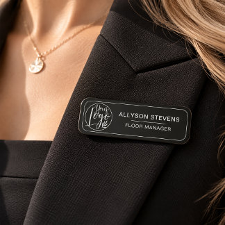 Logo personnalisé noir sur badge magnétique de séc