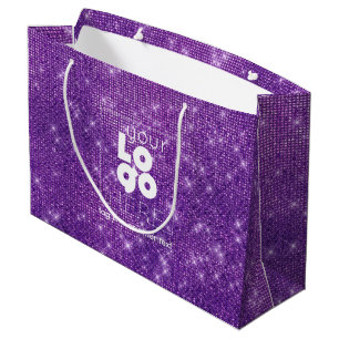 Logo personnalisé Purple Sparkle XL Papier Sac d'a