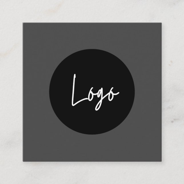 Logo personnalisé simple carte de visite noir (Devant)