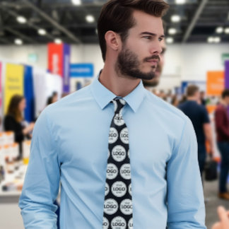 Logo personnalisé sur cravate noire pour entrepris