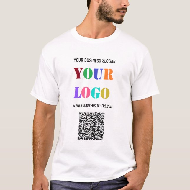 Logo personnalisé Texte et code QR T-shirt profess (Devant)