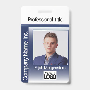 Logo Photo Badge - Dark Blue and White