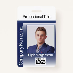 Logo Photo Badge - Dark Blue and White