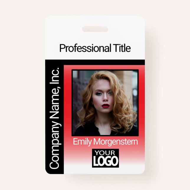 Logo Photo Badge - Red and Black (Front)