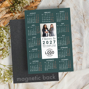 Logo Photo Carte Magnétique Calendrier 2027 Vert